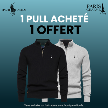 Pull Col Zippé  R&L 1+1 (DÉSTOCKAGE)