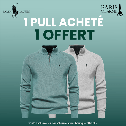 Pull Col Zippé  R&L 1+1 (DÉSTOCKAGE)